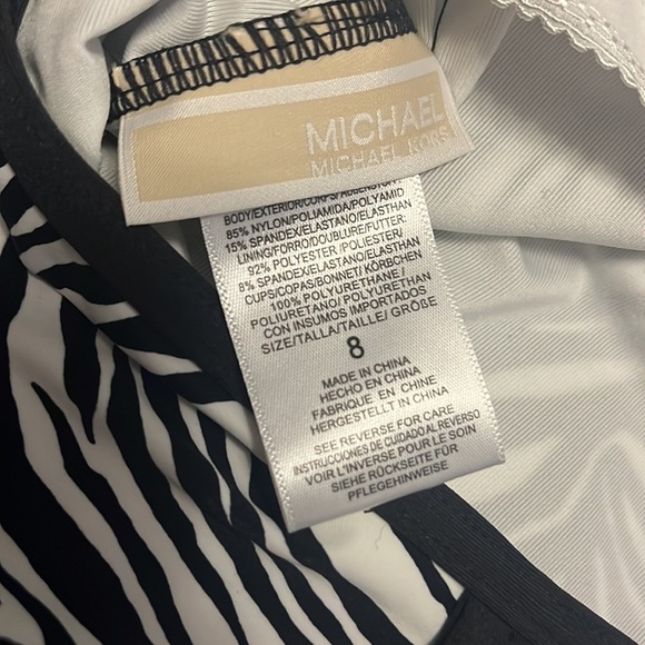 Michael Kors, one piece swimsuit, black and white zebra print, fully lined, new - Picture 6 of 10